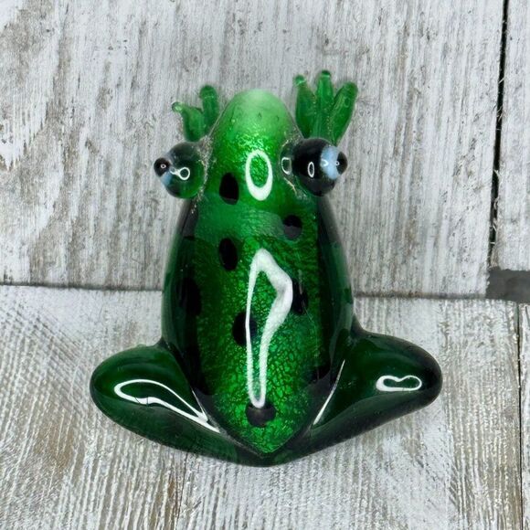 Vintage Blown Glass Frog Figurine - Picture 5 of 6
